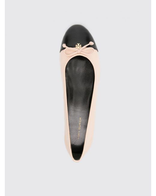 Ballerines En Cuir À Motif Double T Tory Burch en coloris Pink
