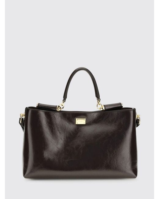 Dolce & Gabbana Black Dolce &Amp Gabbana Vittoria Polished Leather Bag