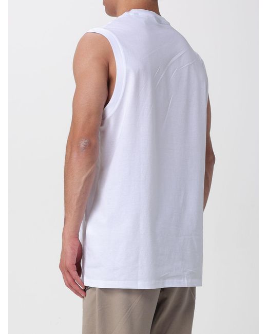 ARMANI EXCHANGE White Cotton Jersey Tank Top With Logo for men