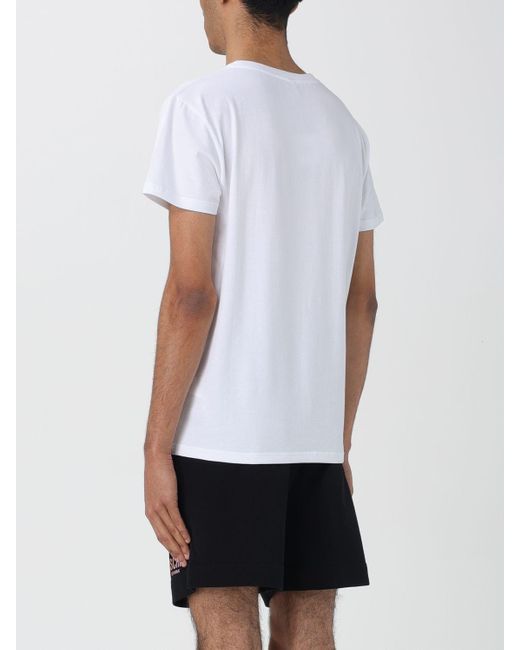 T-shirt in cotone di Moschino in White da Uomo