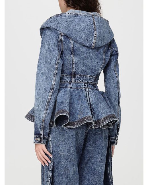 Alaïa Blue Denim Hooded Jacket