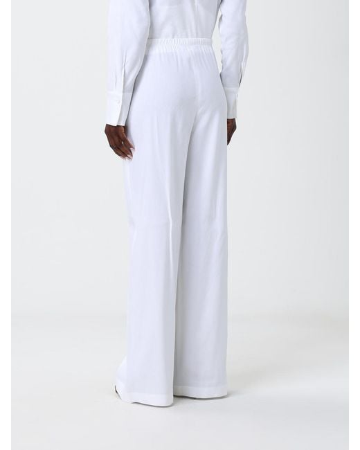Max Mara Pure White Destino Palazzo Linen Blend Trousers
