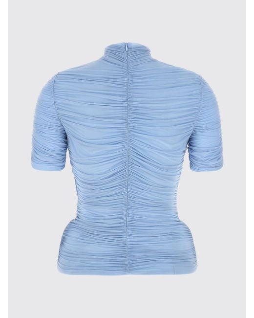 Magda Butrym Blue Pleated Top With Flowers