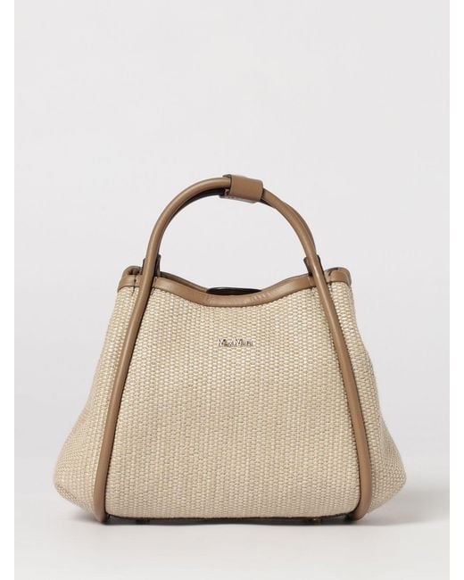 Max Mara Natural Marine Raffia Bag