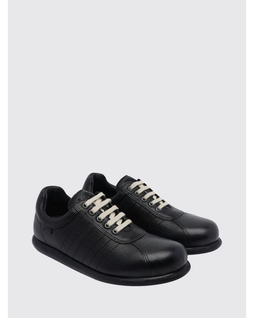 Camper Black Pelotas Low-Top Smooth Calf Leather Trainers With Rubber Sole for men