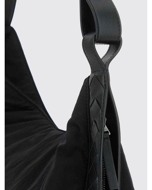 Bottega Veneta Black Nylon Tote Bag With Woven Straps And Embossed Logo for men