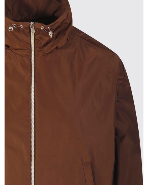 Herno Brown Short Water-Repellent Taffeta Windbreaker Jacket With Hood And High Neck