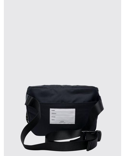 A.P.C. Black Nylon Belt Bag With Applied Logo, Zip Closure And Adjustable Strap for men