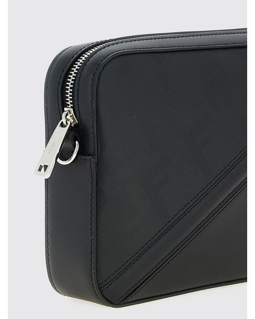 Fendi Black Diagonal Ff Camera Case Bag for men