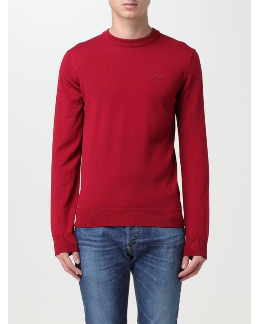 Mens red deals lacoste jumper