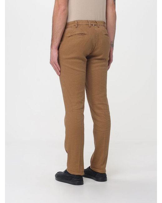 Mason's Natural Stretch Cotton And Linen Slim Fit Trousers for men