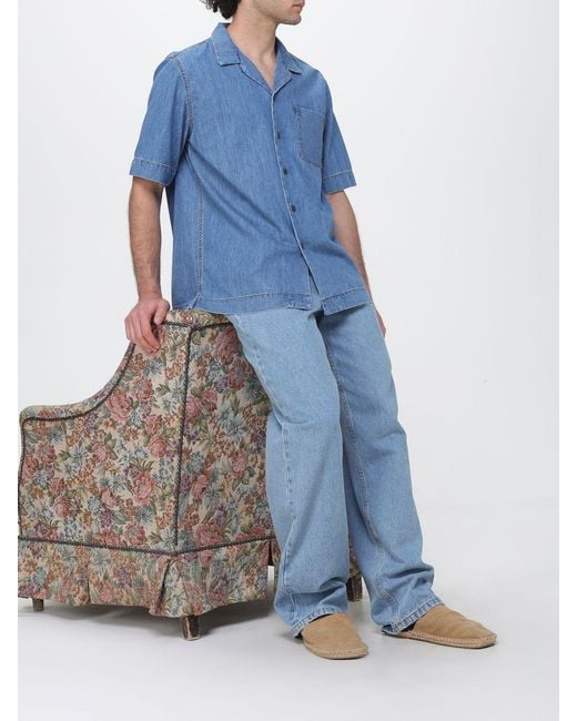 Dries Van Noten Blue Casual Cotton Shirt for men