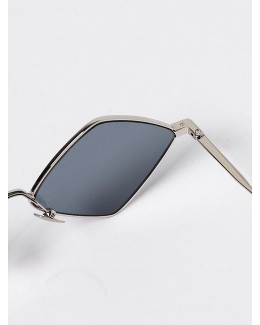 Saint Laurent White Sl302 Lisa Metal Sunglasses for men
