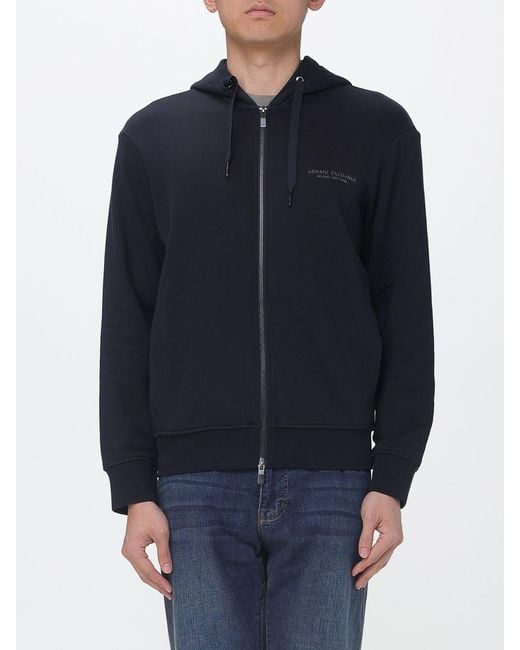 ARMANI EXCHANGE Blue Cotton Hoodie for men