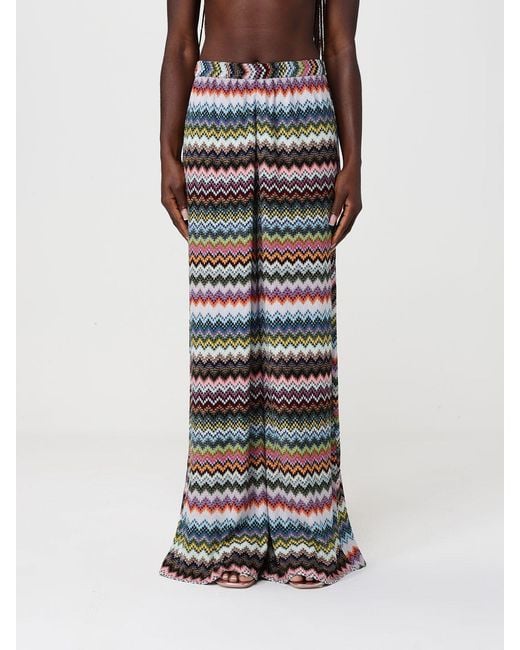 Missoni Multicolor Zig Zag Viscose Beach Pants
