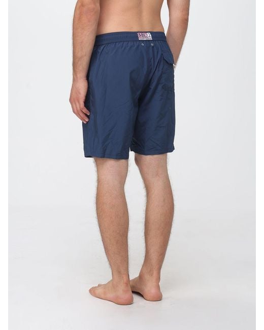 Mc2 Saint Barth Blue Swim Shorts With Elasticated Drawstring Waist for men