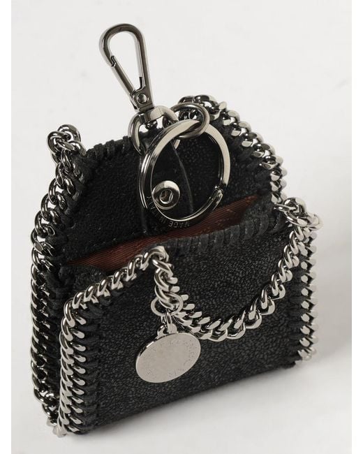 Stella McCartney Black Falabella Alter Mat Keychain With Chain Trim