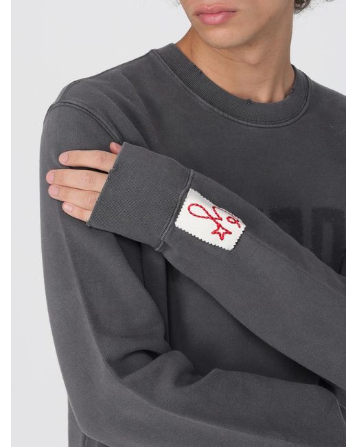 Golden Goose Deluxe Brand Gray Cotton Sweatshirt With Logo for men