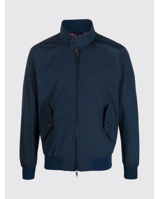Baracuta Blue Cotton Blend Bomber Jacket for men
