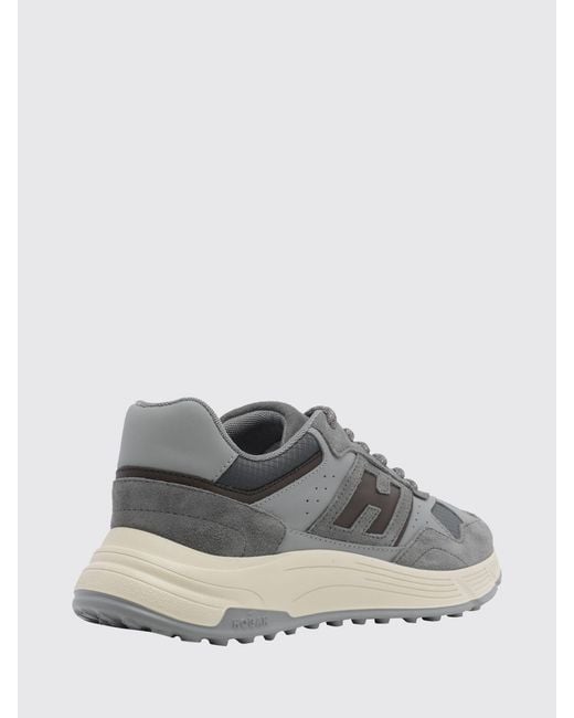 Hogan Gray Hyperlight Leather And Nylon Sneakers With Chunky Sole for men
