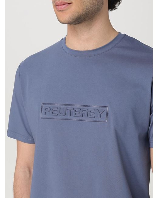 Peuterey Blue Embossed Logo Tshirt for men