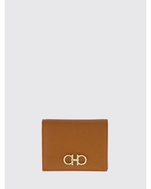 Ferragamo Natural Gancini Grained Leather Wallet