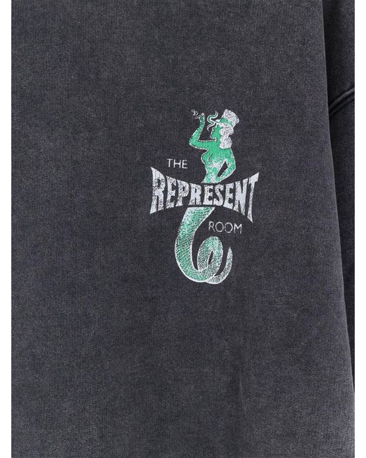 Represent Gray Cotton Hoodie for men