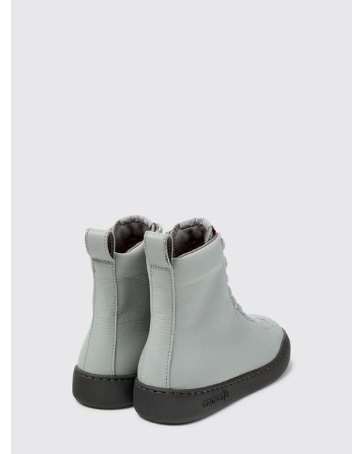 Camper White Peu Touring Grained Leather Ankle Boots