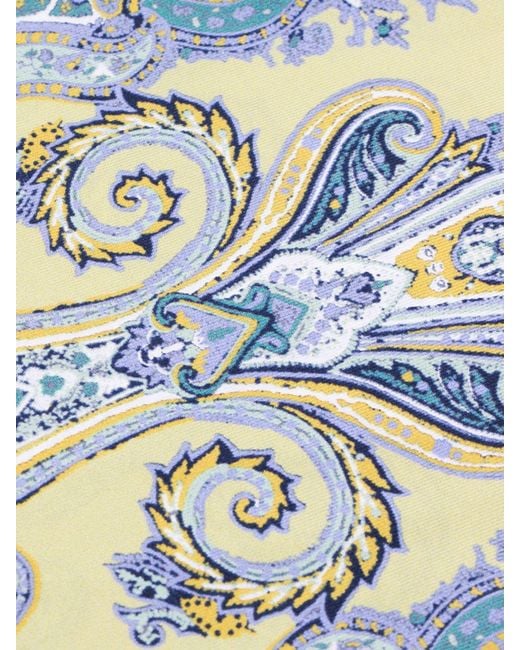 Etro Green Silk Foulard With Paisley Print for men