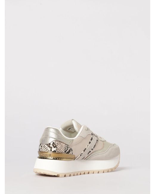 Just Cavalli Natural Suede And Fabric Sneakers