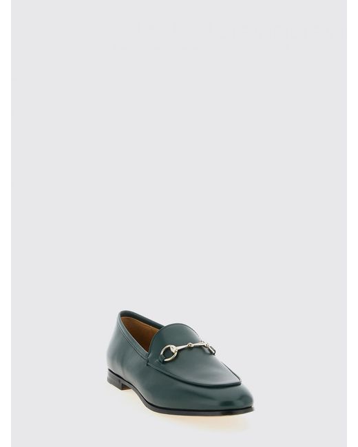 Gucci Green Jordaan Leather Loafer