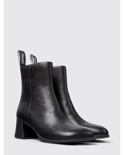 Camper Black Kora Leather Ankle Boots