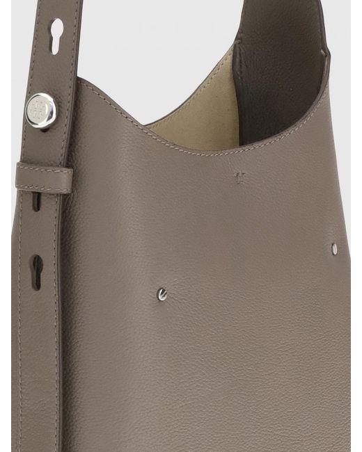 Tory Burch Gray Romy Grained Leather Hobo Bag