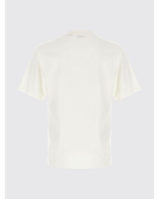 Burberry White Cotton T-Shirt With Vintage Check Print And Ekd Logo for men