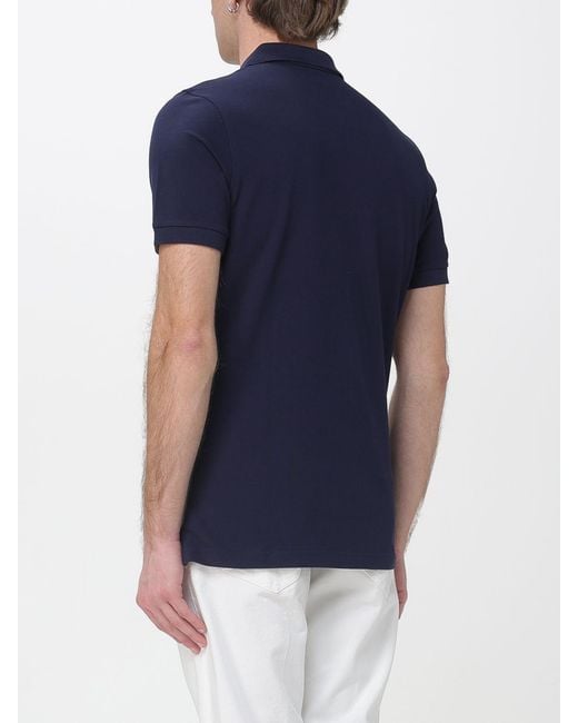 Polo De Algodón Elástico Fay de hombre de color Blue