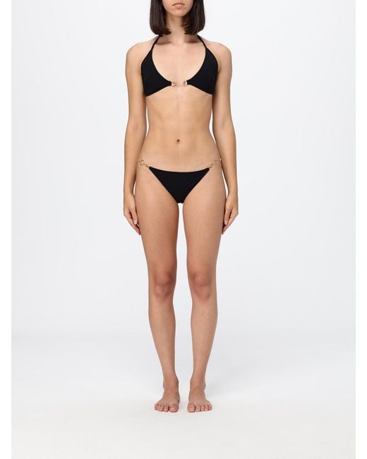 Gucci Natural Triangle Nylon Bikini With Horsebit Detail