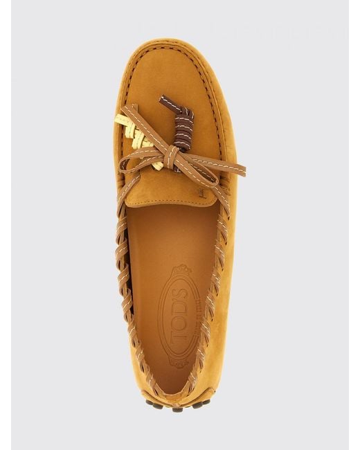 Tod's Natural Suede Loafers With Tassels