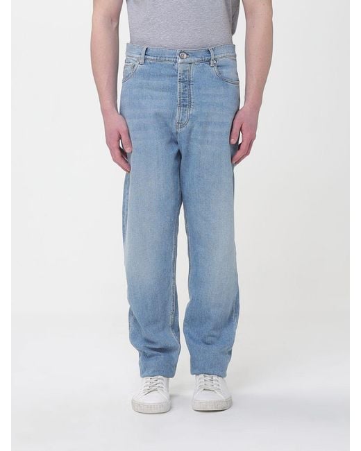 Brunello Cucinelli Blue Straight Cotton Denim Jeans for men