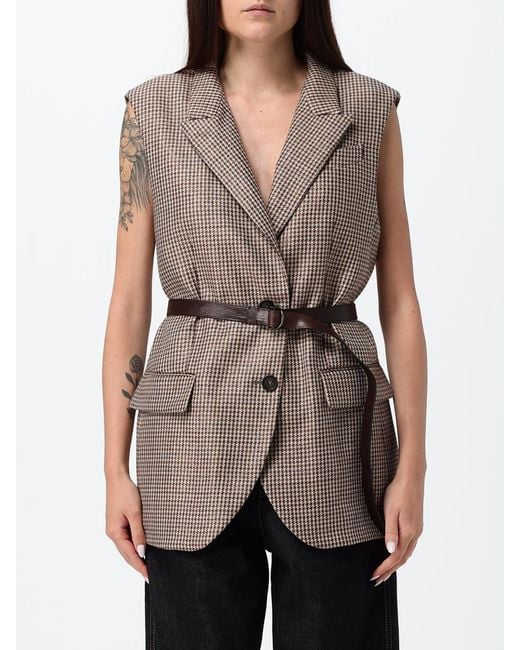 Brunello Cucinelli Gray Single-Breasted Houndstooth Virgin Wool Tailored Vest