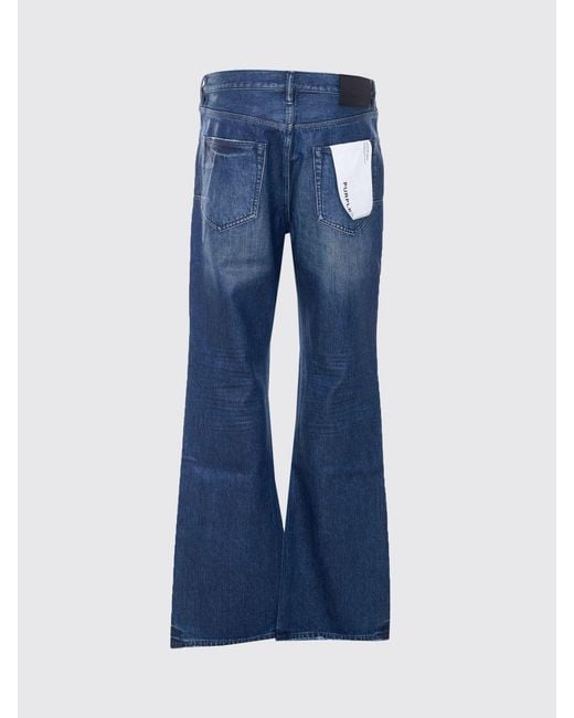 Purple Blue Flared Wide Leg Jeans for men