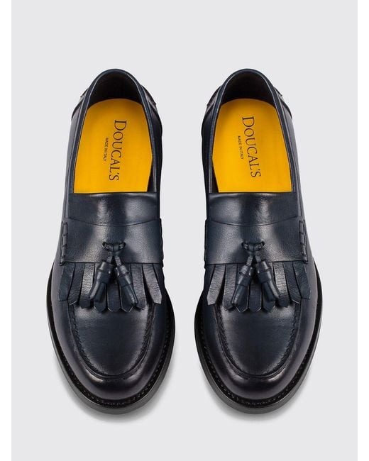 Doucal's White Tassel Loafers for men