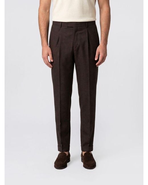 PT01 Black Stretch Virgin Wool Tailored Trousers for men