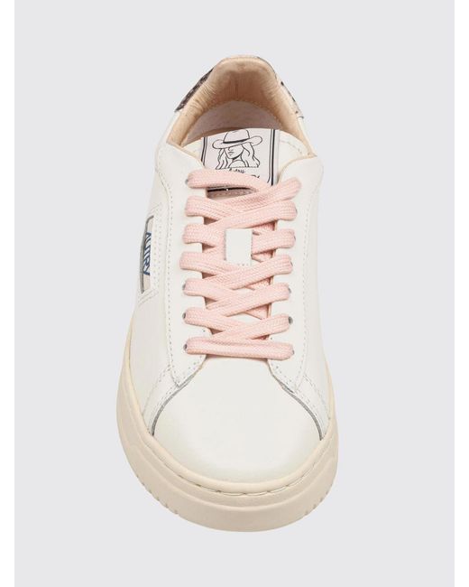 Autry Natural Dallas Low Calfskin Trainers With Python-Effect Inserts