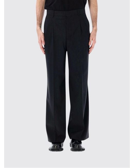 AMI Black Virgin Wool Trousers for men