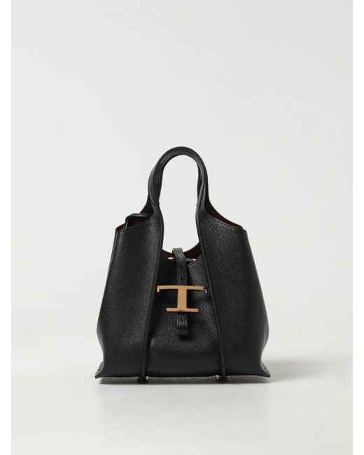 Tod's Black T Timeless Grained Leather Bag