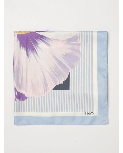 Liu Jo Blue Floral Animal Print Scarf