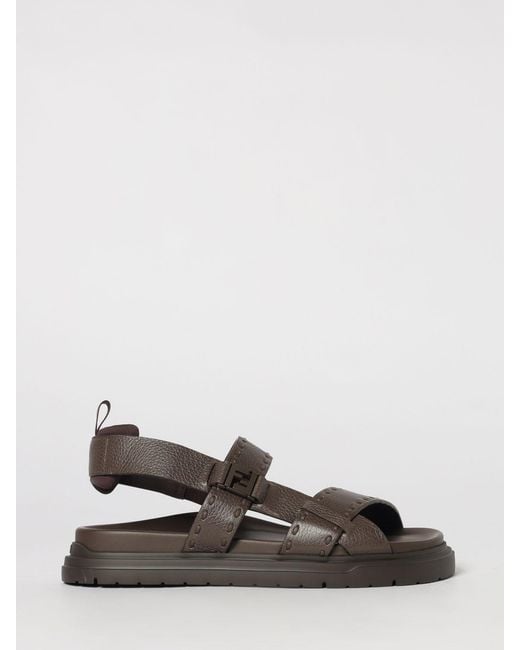 Fendi Multicolor Selleria Hammered Leather Sandal for men
