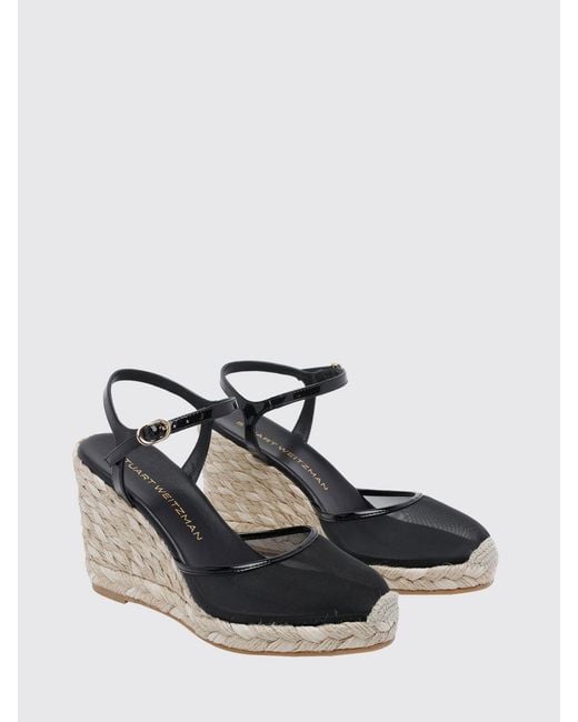 Stuart Weitzman White High Wedge Espadrilles