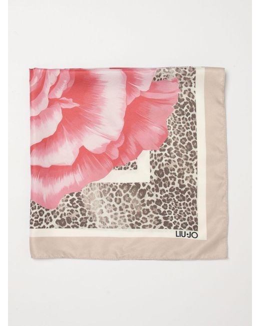 Liu Jo Pink Floral Animal Print Scarf