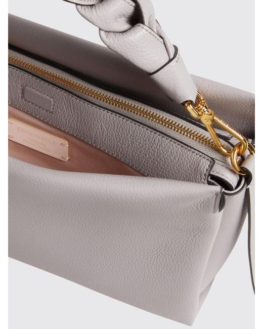 Coccinelle Gray Boheme Grained Leather Bag